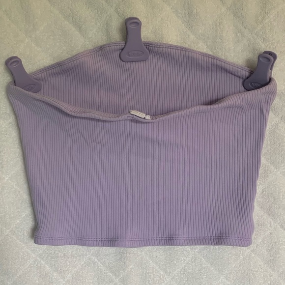 Purple ribbed tube top; size medium - Picture 2 of 3